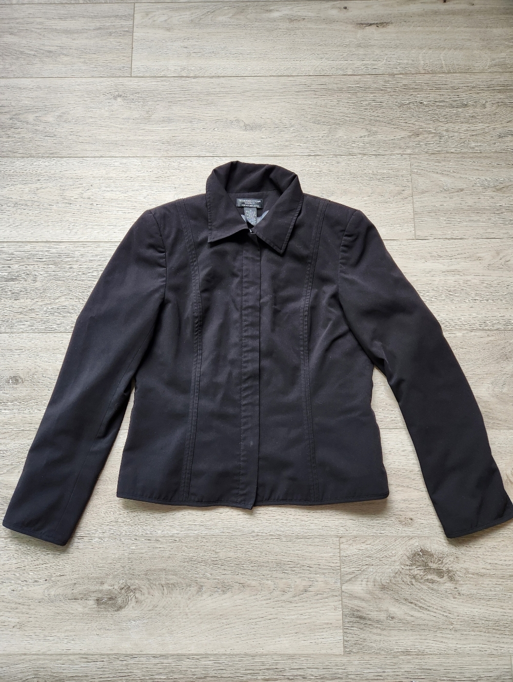 Worthington Works Black Blazer Zip Up Jacket Womens 10 Stretch Separates